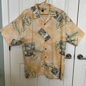 Tommy Bahama Yellow "Relax" Silk Short Sleeve Shirt